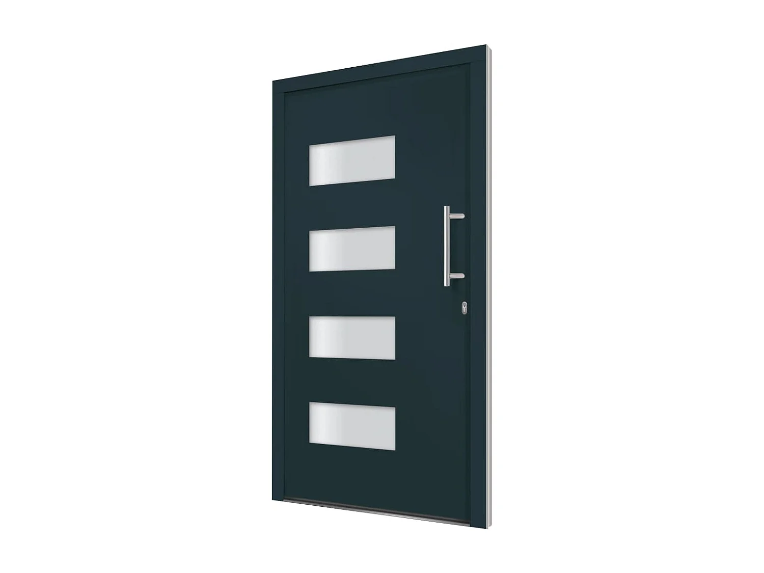 Porta d'ingresso Alluminio e PVC Antracite 110x210 cm
