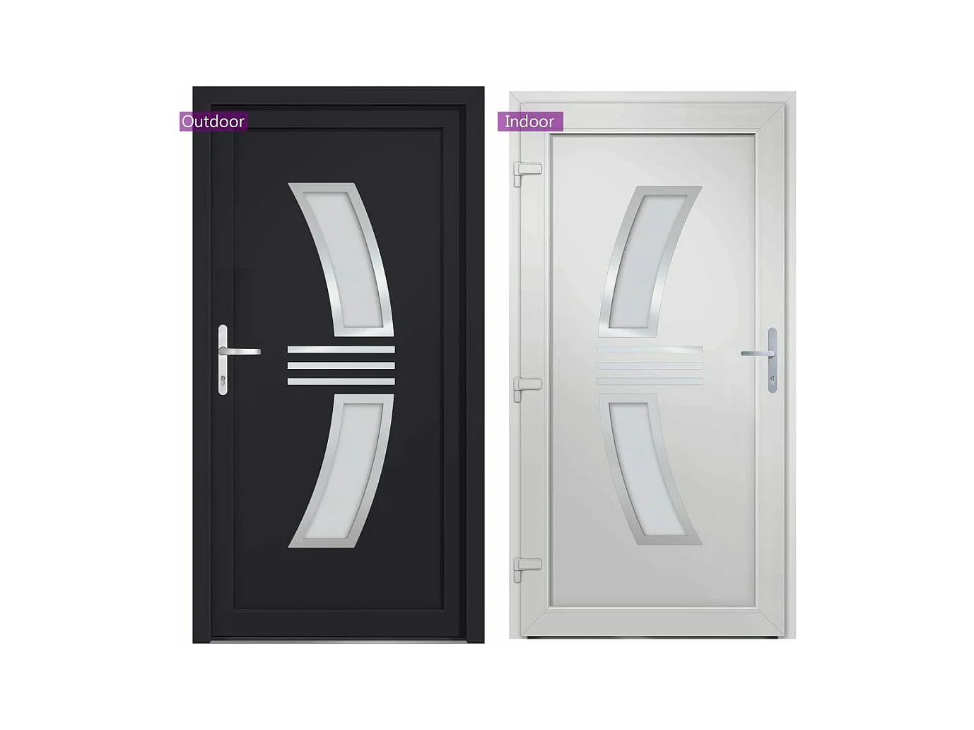 Porta d'ingresso antracite 98x208 cm PVC