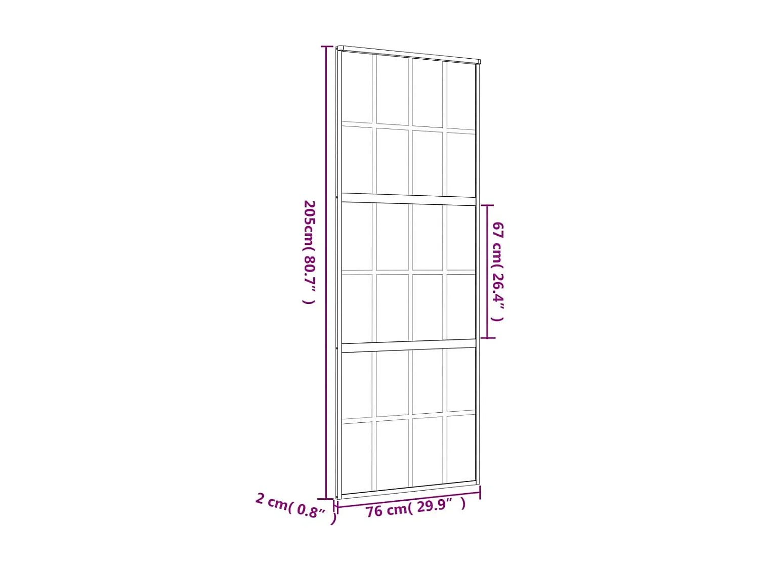 Puerta corredera dorada 76x205 cm cristal ESG transparente y aluminio