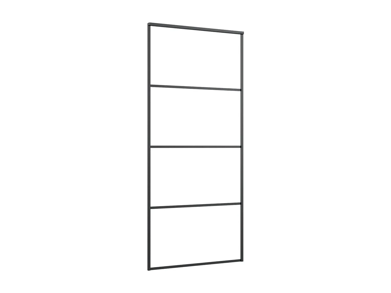 Porte coulissante Aluminium et verre ESG 90x205 cm Noir