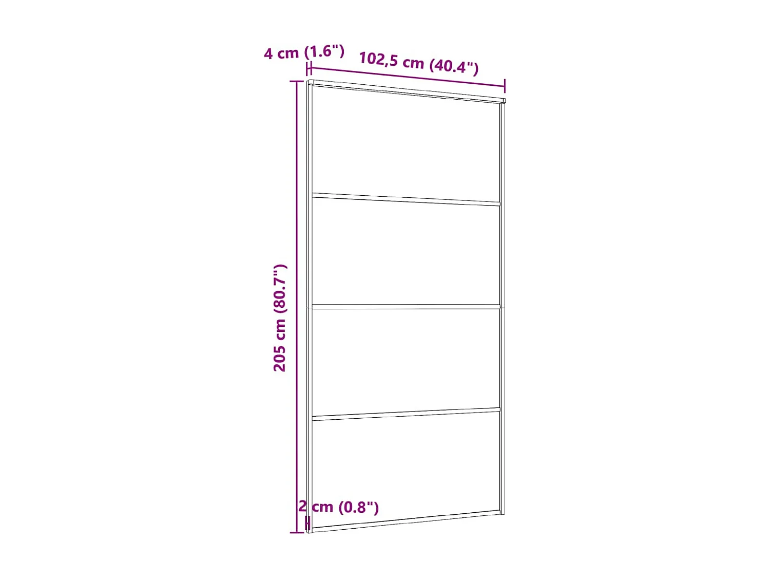 Porte coulissante Aluminium et verre ESG 102,5x205 cm Noir
