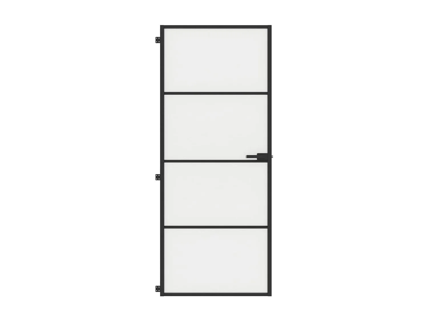 Porte intérieure mince noir 83x201,5 cm verre trempé aluminium