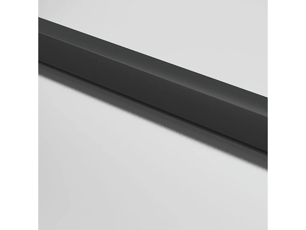 Porta da interno Thin nera 83x201,5 cm vetro temperato alluminio