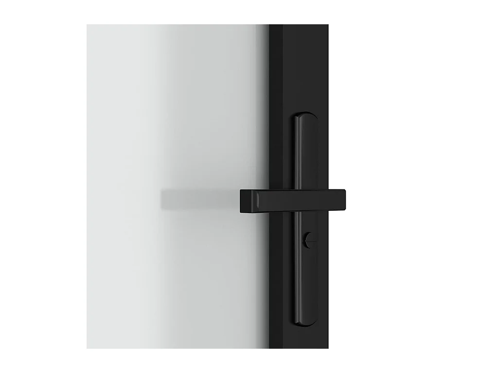 Porte intérieure 76x201,5 cm Noir Verre mat et aluminium