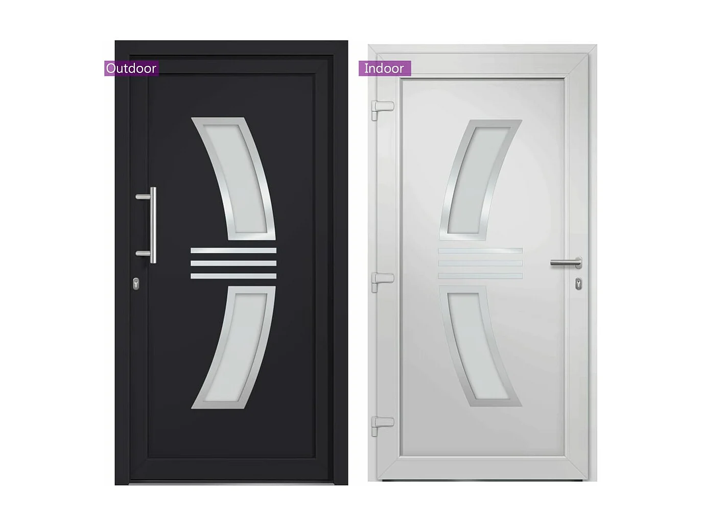 Porta d'ingresso antracite 108x208 cm