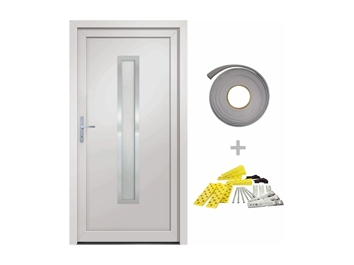 Porta d'ingresso in PVC Bianco 88x200 cm