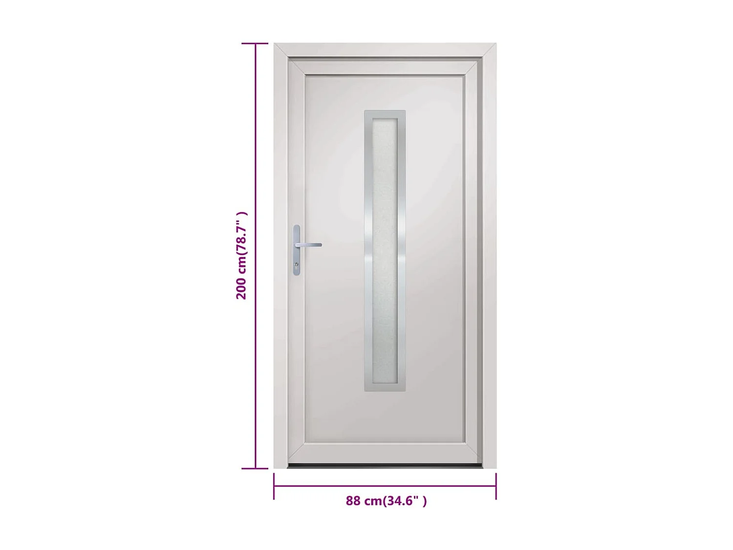 Porta d'ingresso in PVC Bianco 88x200 cm