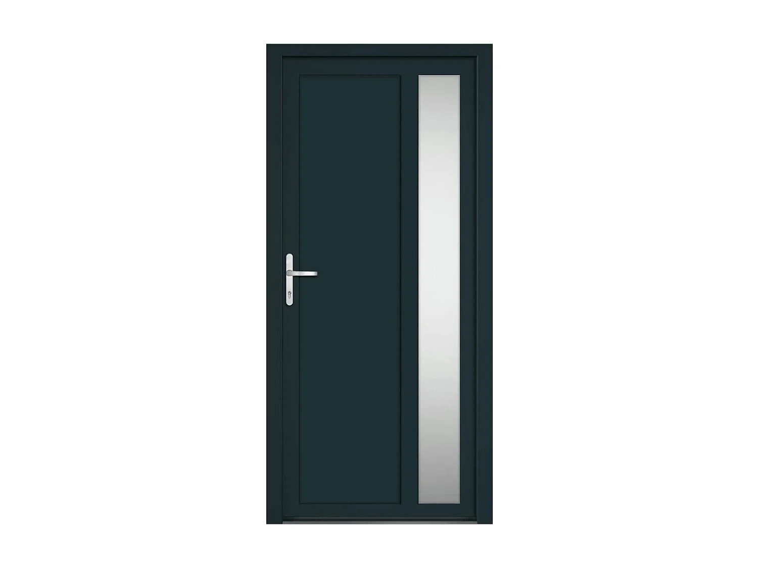 Porte d'entrée anthracite 98x208 cm PVC