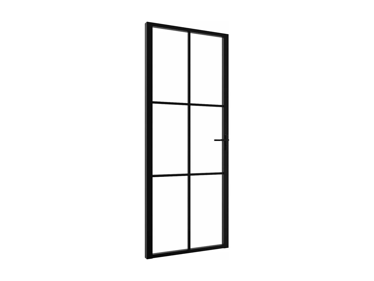 Binnendeur ESG glas en aluminium 83x201,5 cm Zwart