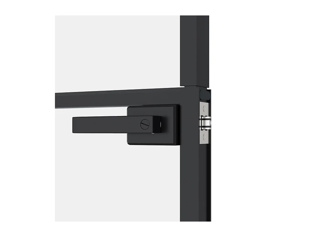 Porta interior preta 102x201,5 cm Vidro de alumínio fino temperado