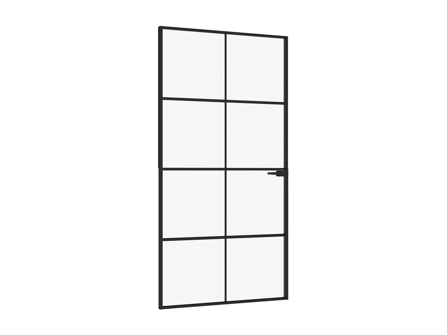 Porte d'intérieur Noir 102x201,5 cm Trempé verre aluminium fin