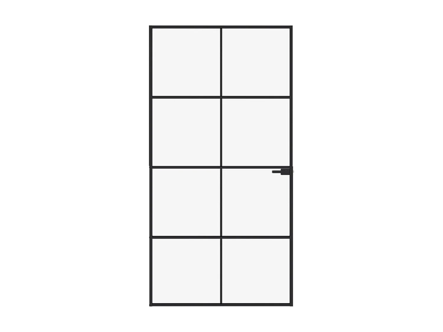 Porte d'intérieur Noir 102x201,5 cm Trempé verre aluminium fin