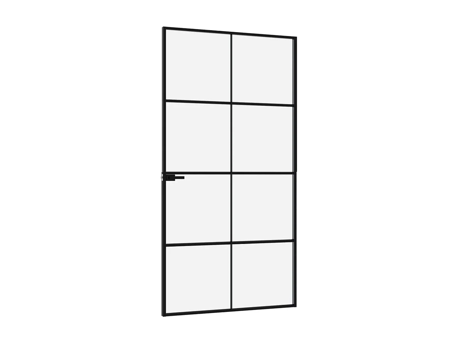 Porte d'intérieur Noir 102x201,5 cm Trempé verre aluminium fin