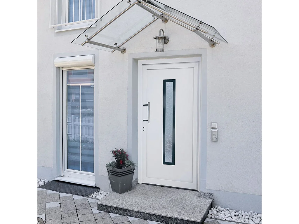 Porta d'ingresso in PVC Bianco 88x200 cm