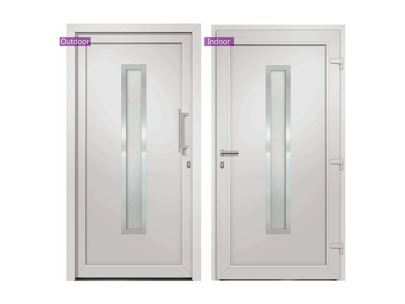 Porte d'entrée Blanc 98x208 cm