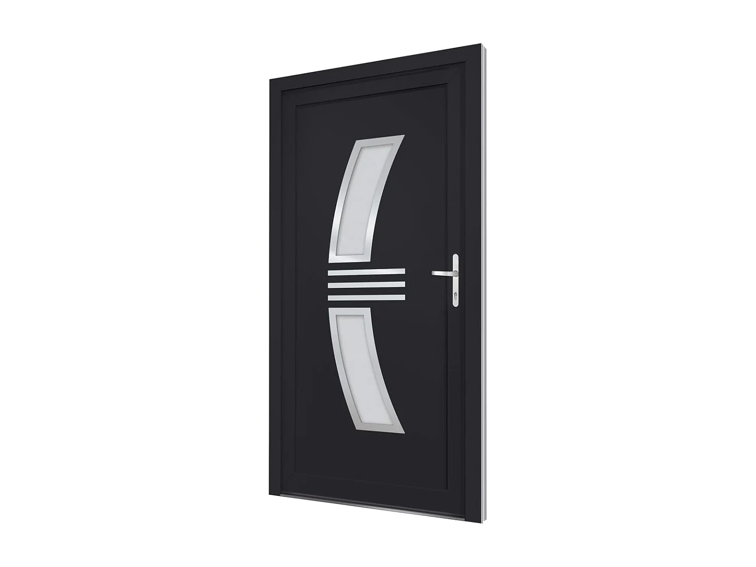 Porte d'entrée anthracite 108x200 cm PVC