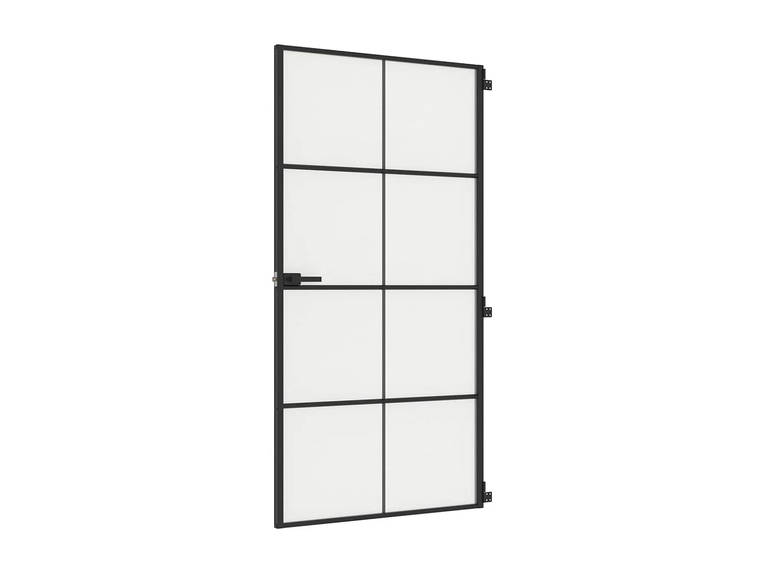Porta interna sottile nera in vetro temperato alluminio