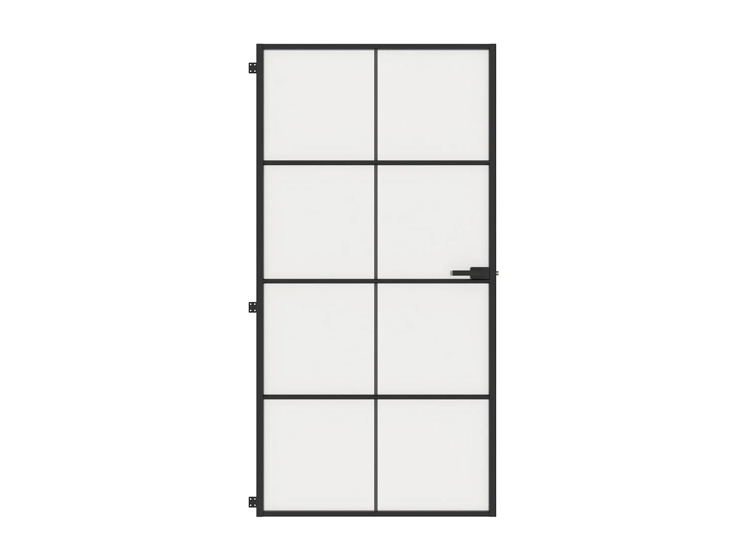 Porte intérieure mince noir verre trempé aluminium