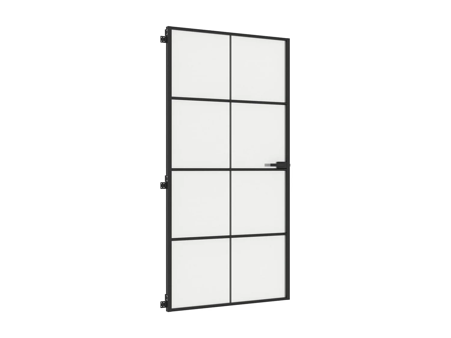 Porte intérieure mince noir verre trempé aluminium