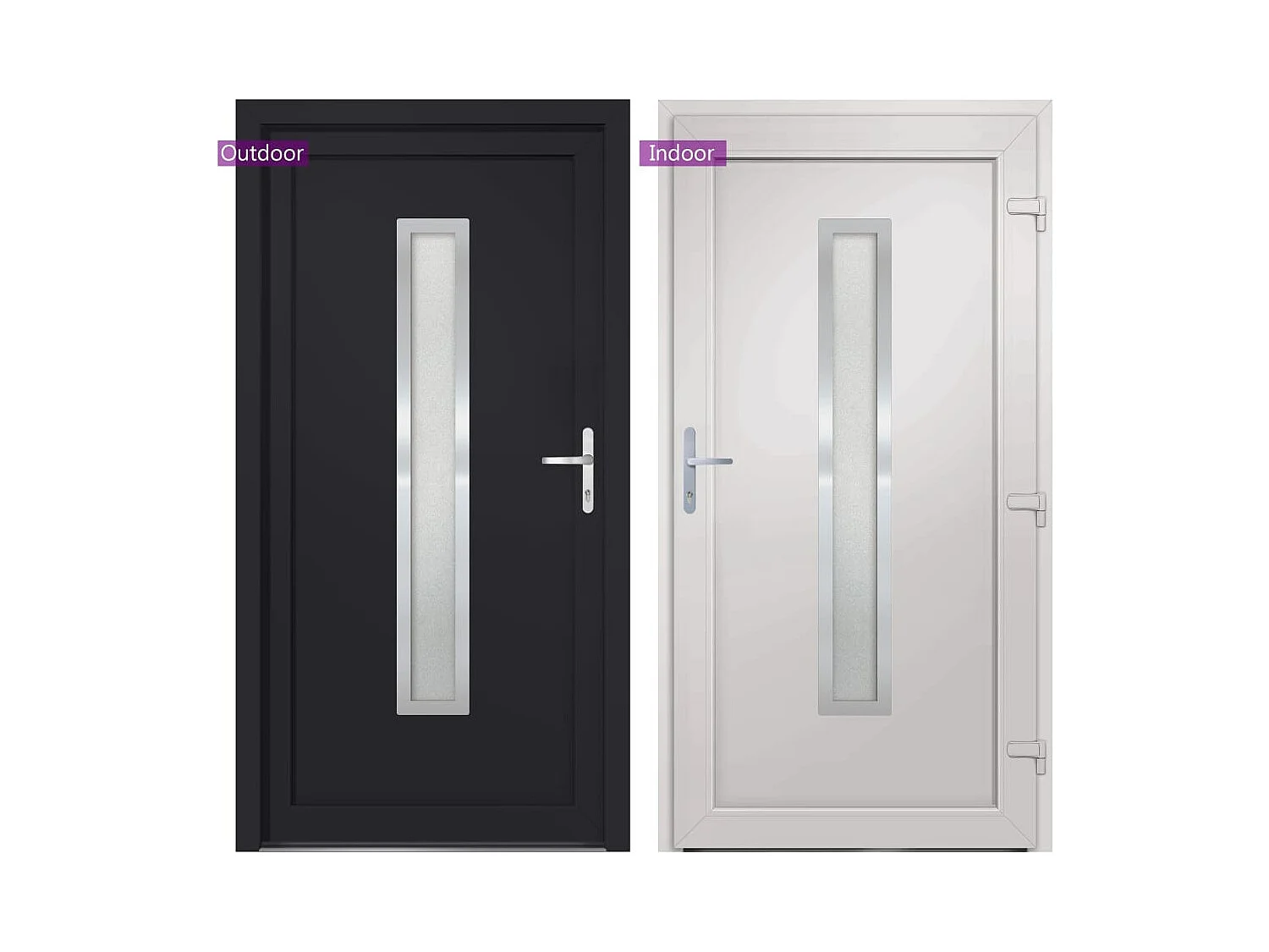 Porte d'entrée anthracite 98x208 cm PVC