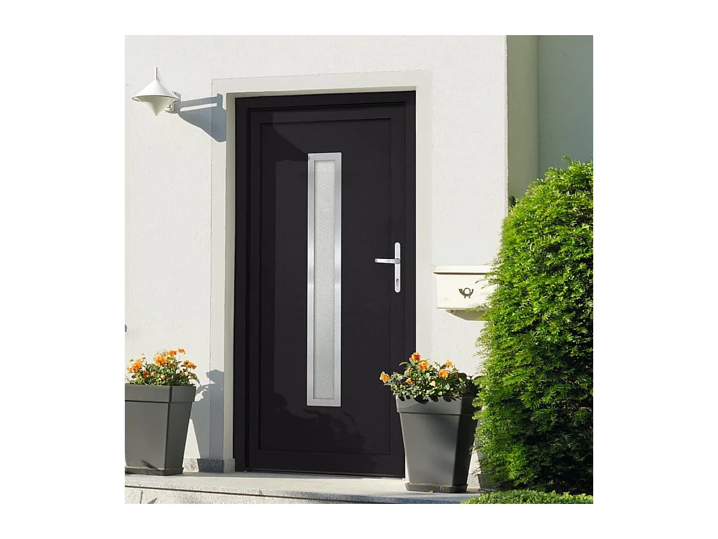 Porta d'ingresso antracite 98x208 cm PVC