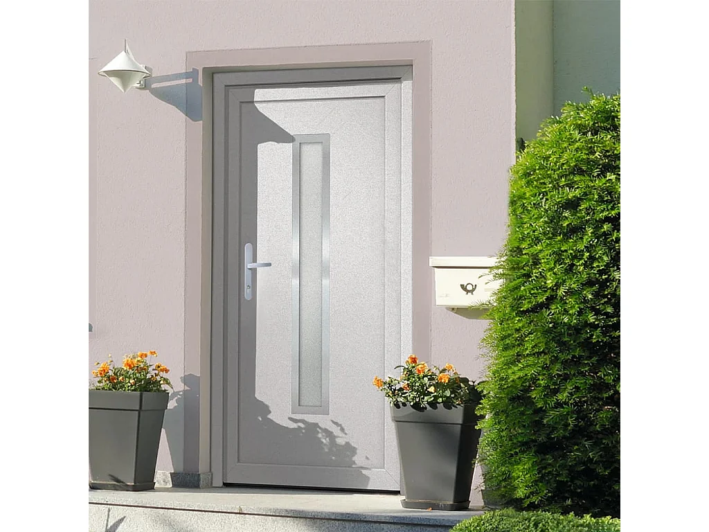 Porta d'ingresso in PVC bianco 98x208 cm