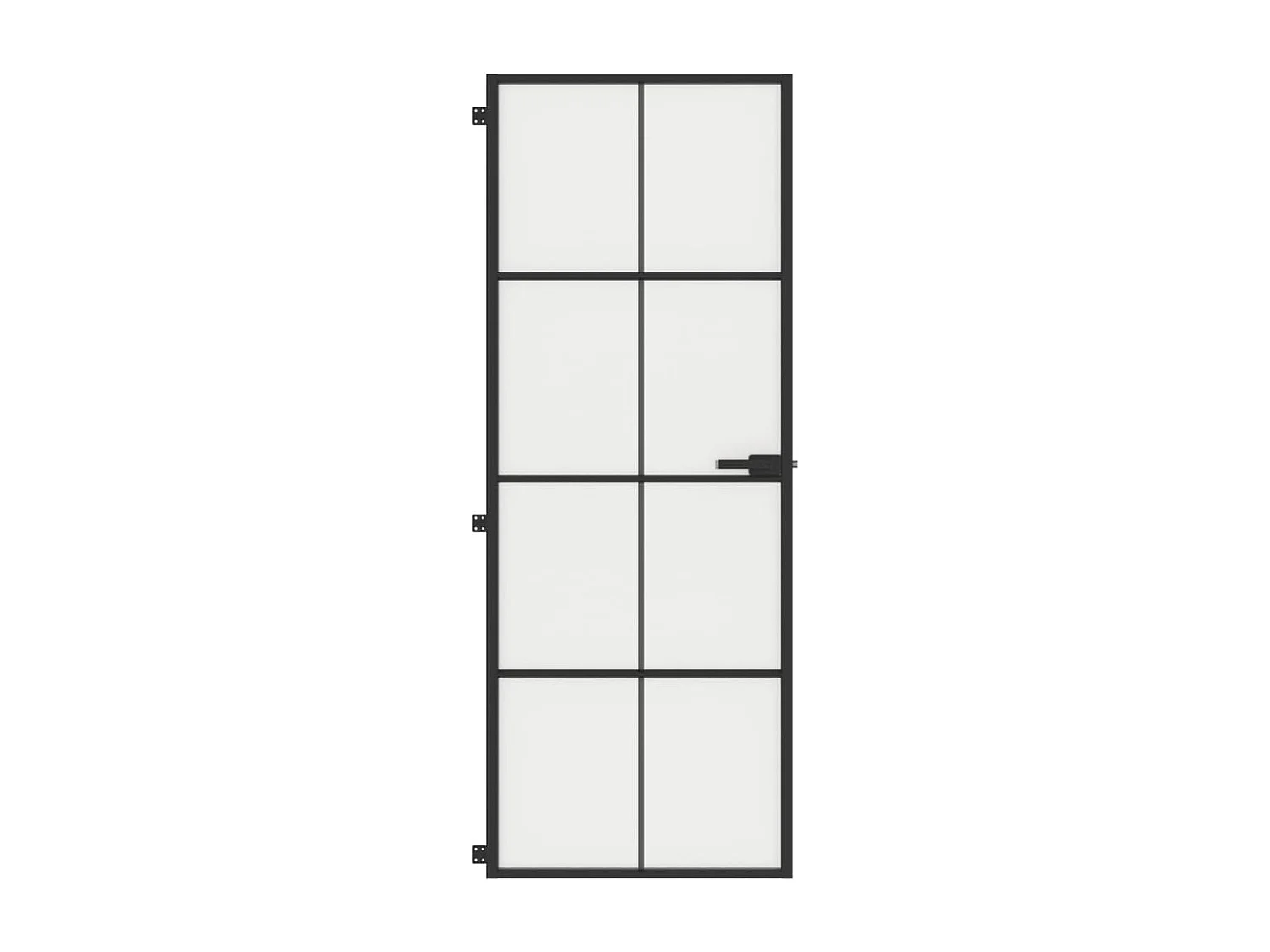 Porte intérieure mince noir 76x201,5 cm verre trempé aluminium
