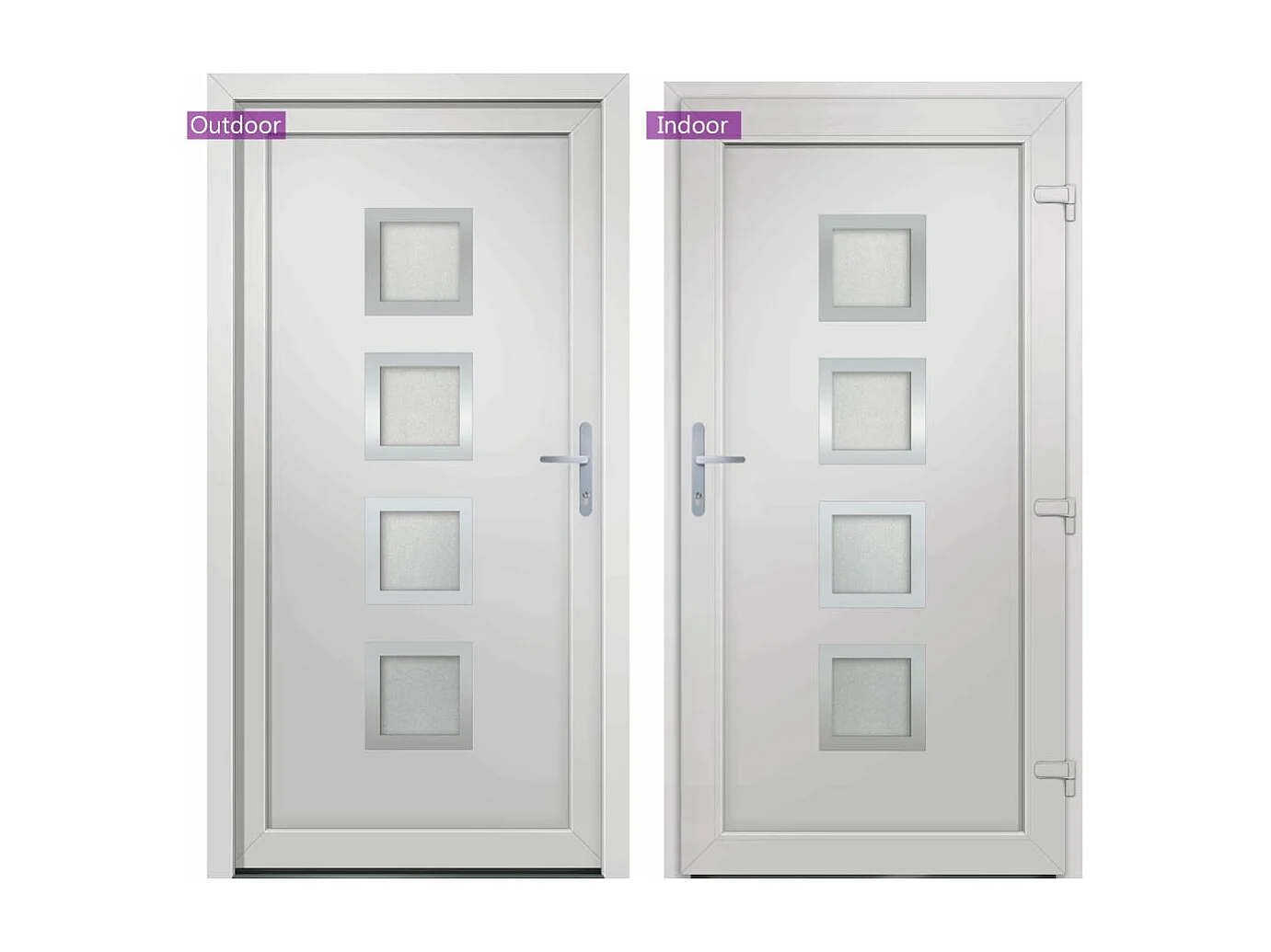 Porte d'entrée Blanc 98x200 cm PVC