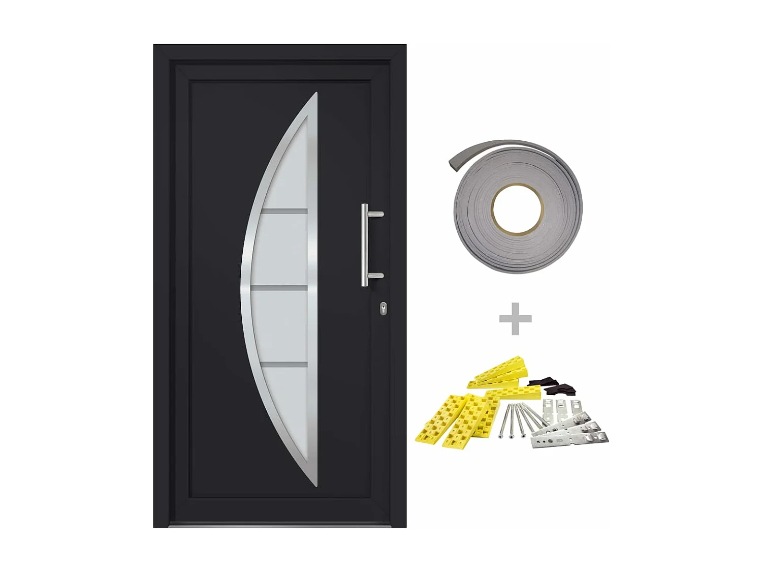 Porte d'entrée Anthracite 108x200 cm