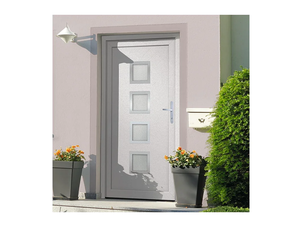 Porte d'entrée Blanc 98x208 cm PVC