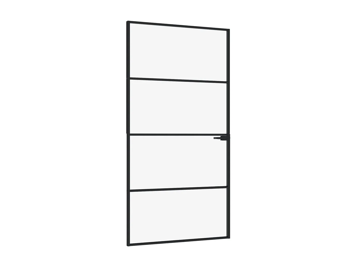 Innentür Schwarz 102x201,5 cm Gehärtetes dünnes Aluminiumglas