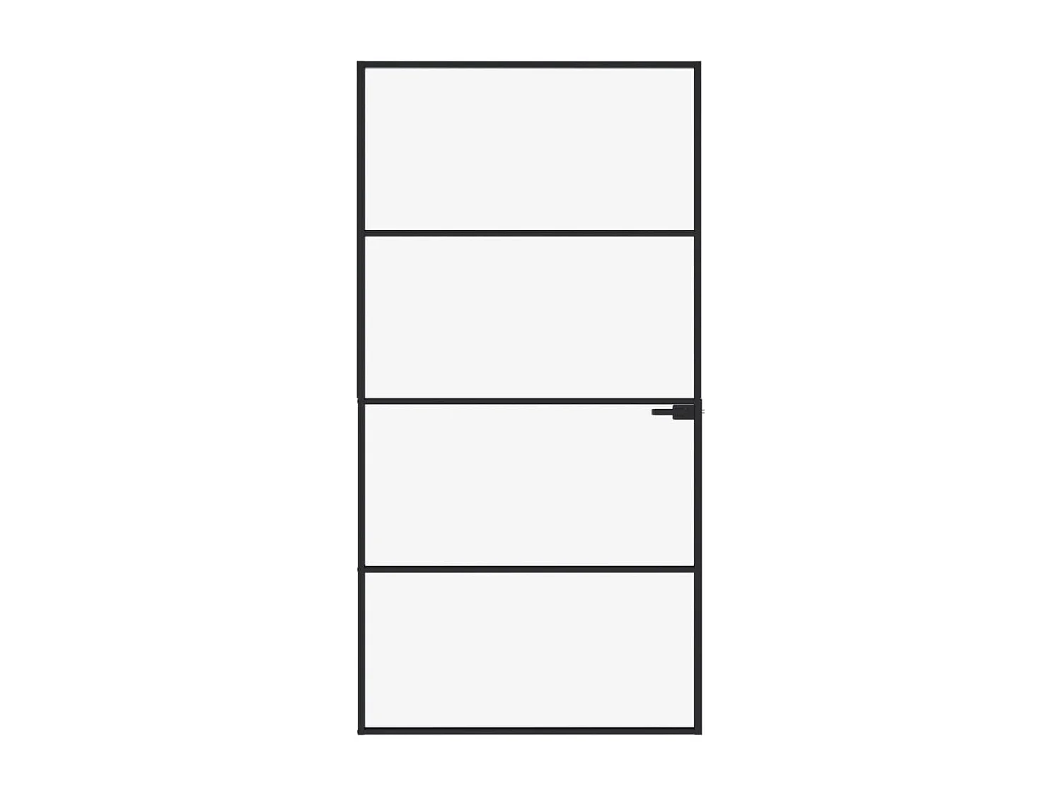 Innentür Schwarz 102x201,5 cm Gehärtetes dünnes Aluminiumglas