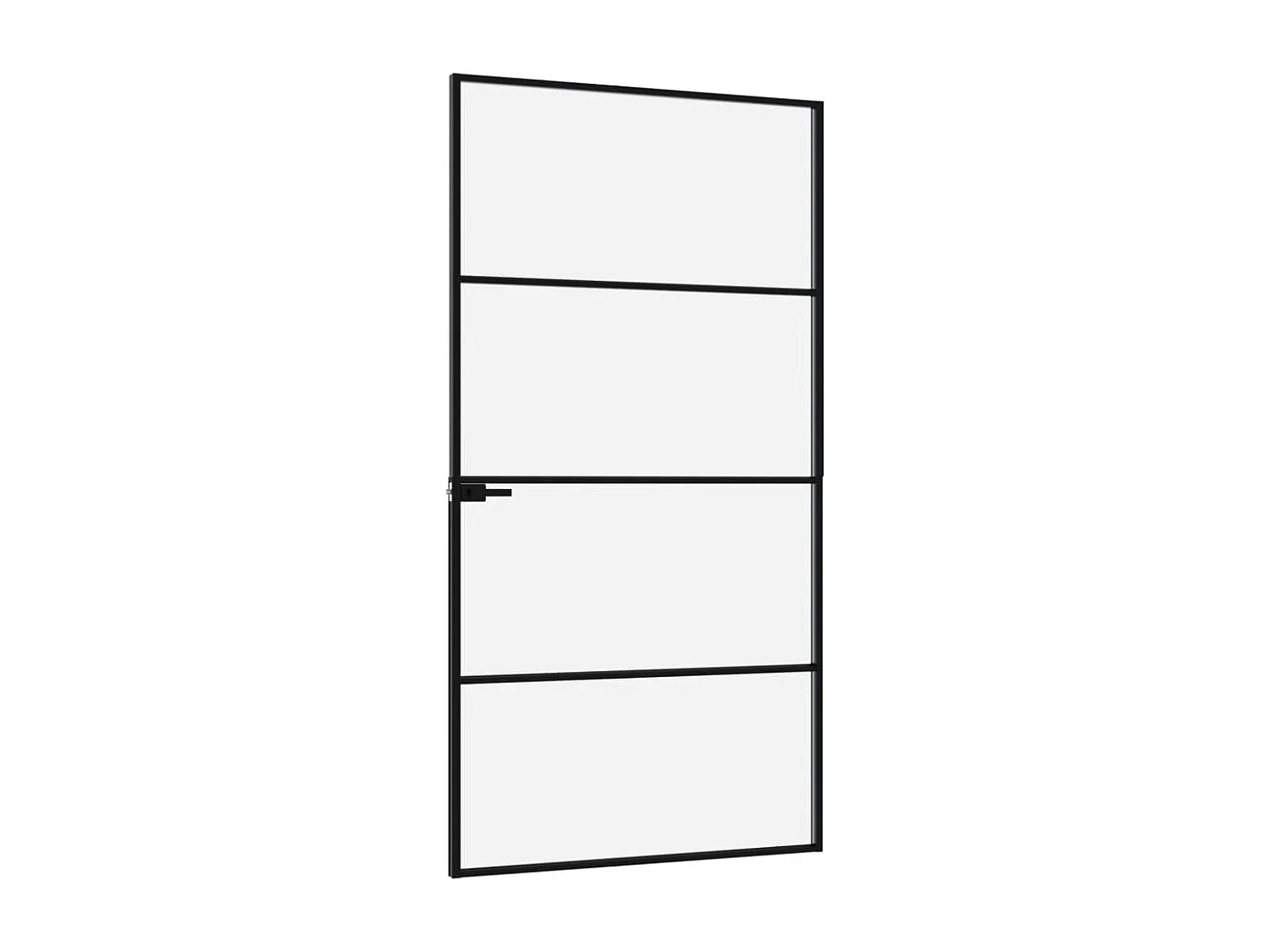 Innentür Schwarz 102x201,5 cm Gehärtetes dünnes Aluminiumglas