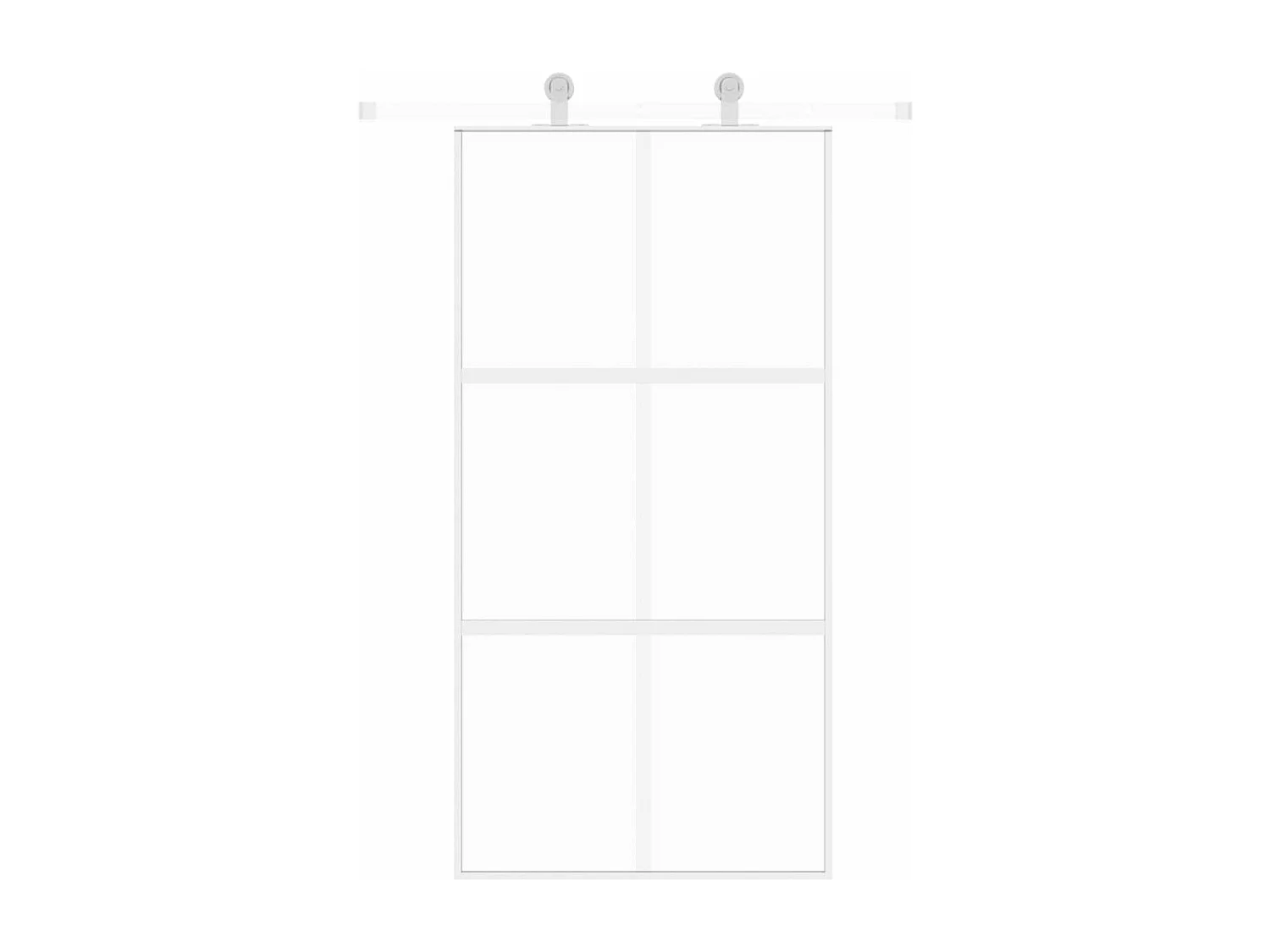 Weiße Schiebetür 102,5 x 205 cm, gehärtetes Aluminiumglas