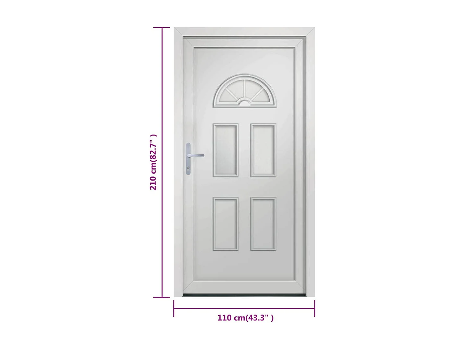Porta d'ingresso bianca 110x210 cm PVC