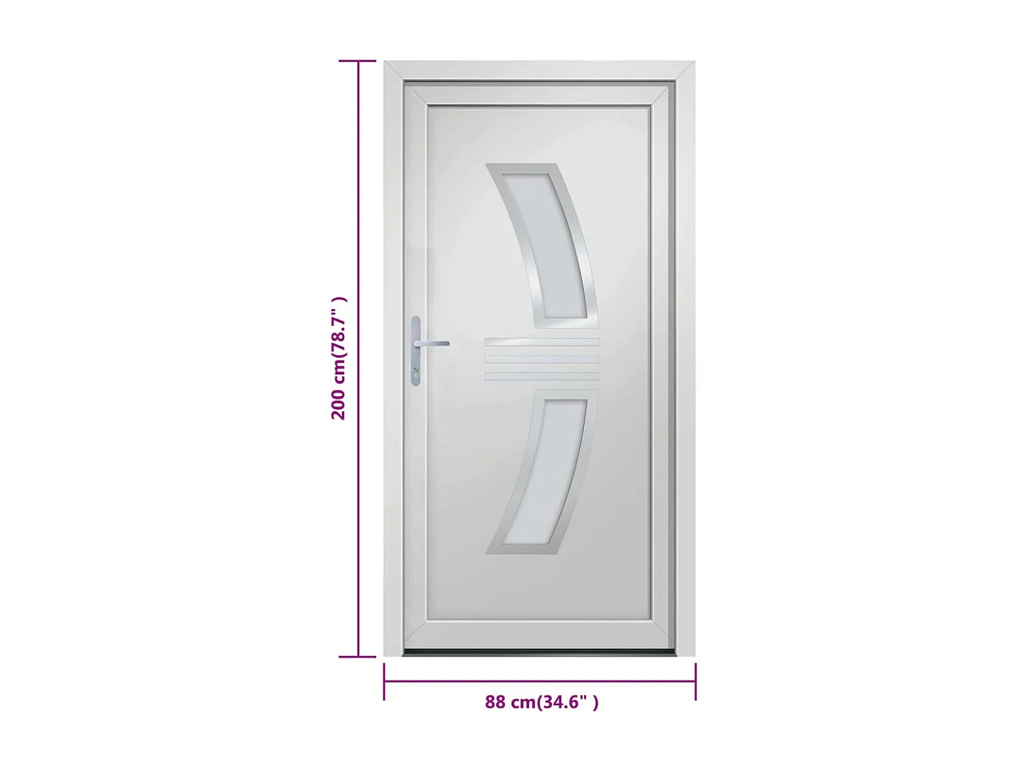 Porta d'ingresso in PVC Bianco 88x200 cm
