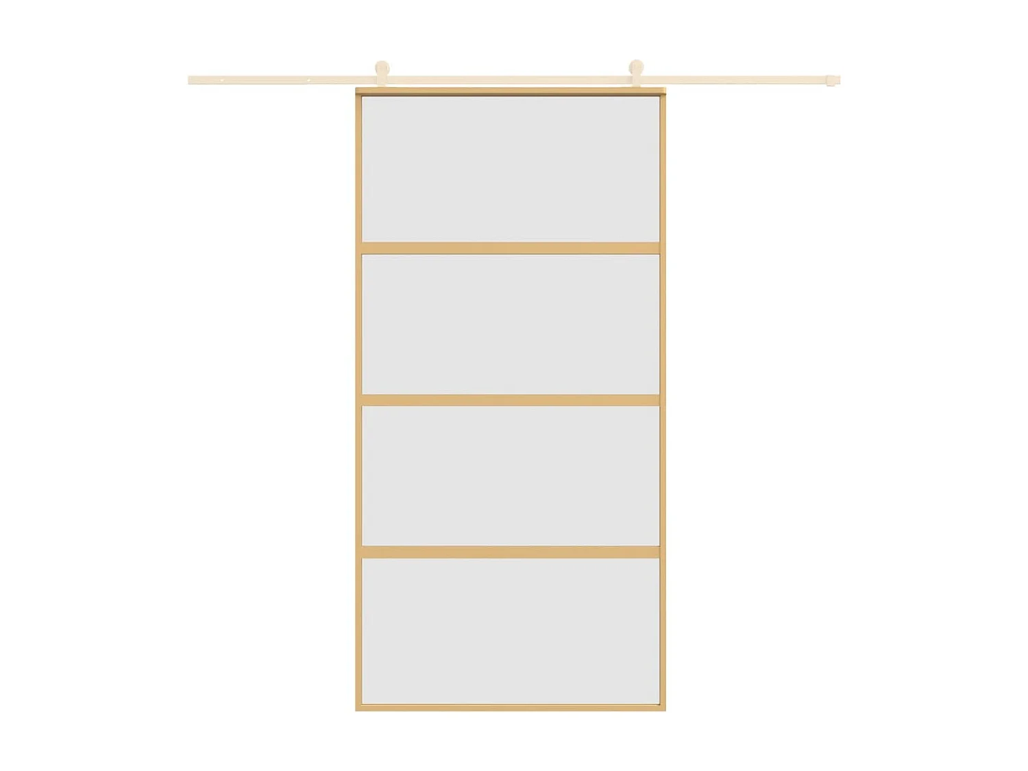 Porte coulissante doré 102,5x205 cm verre ESG dépoli aluminium