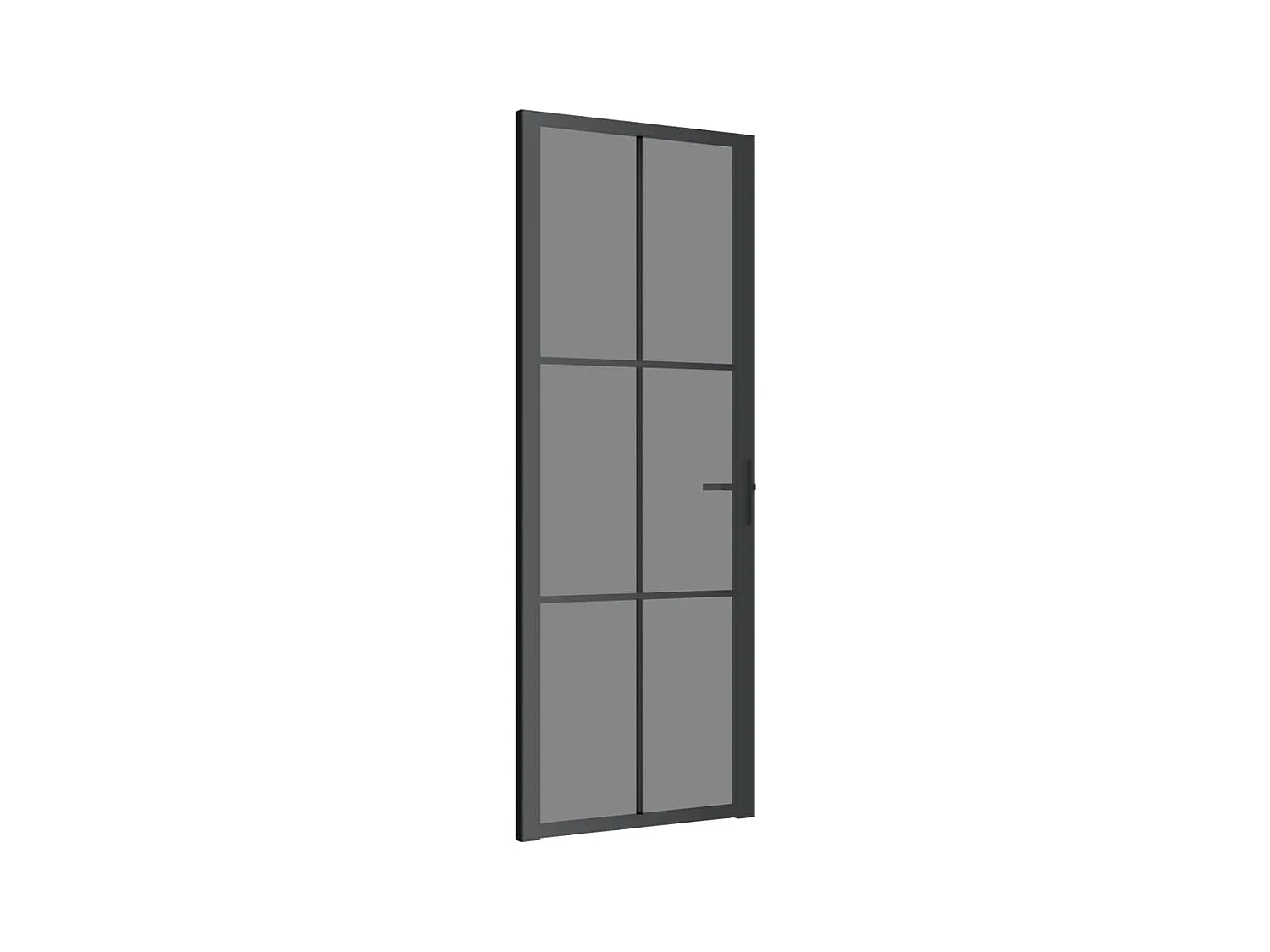 Innentür 76x201,5 cm Schwarzes ESG-Glas und Aluminium