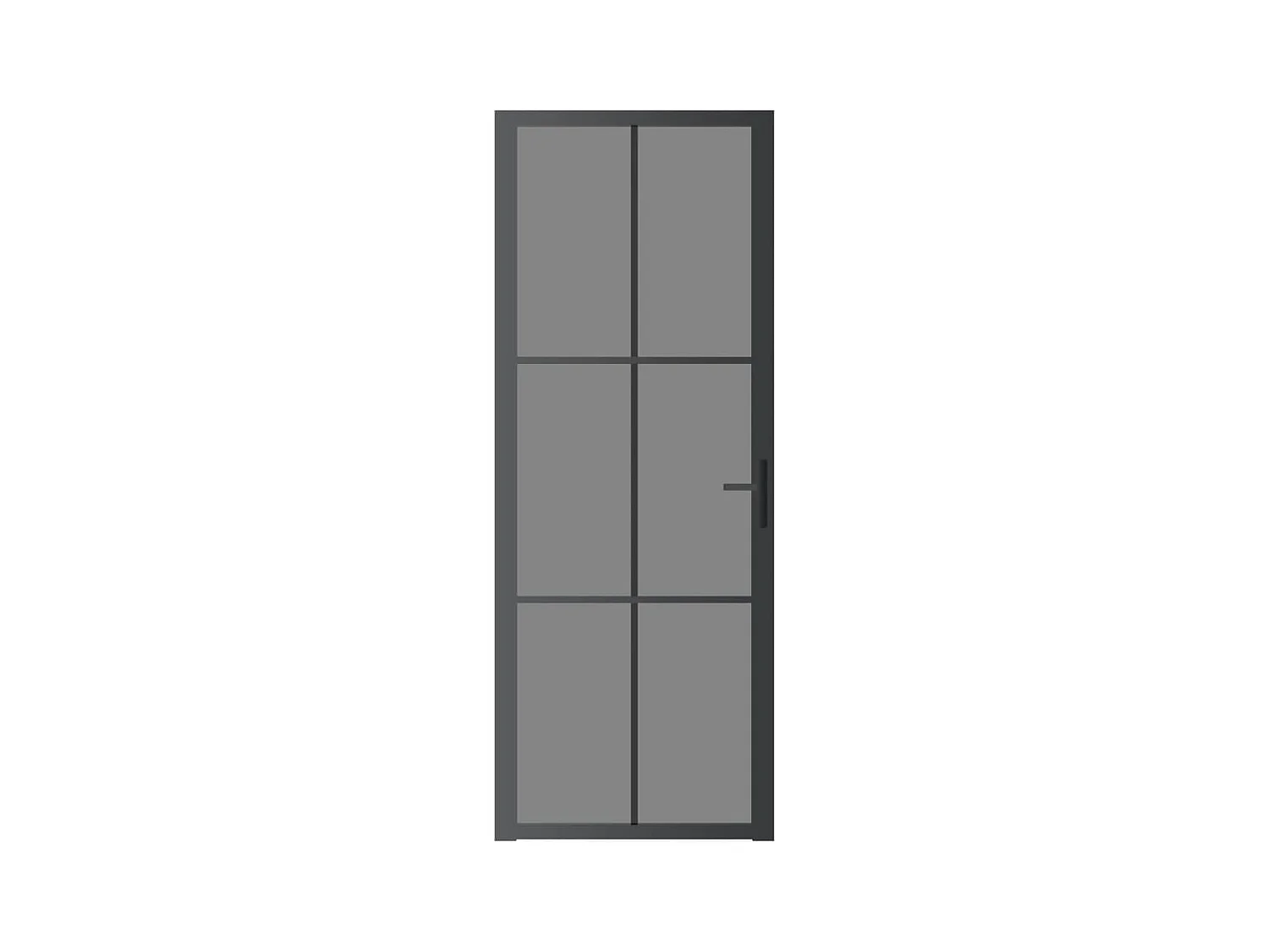 Innentür 76x201,5 cm Schwarzes ESG-Glas und Aluminium