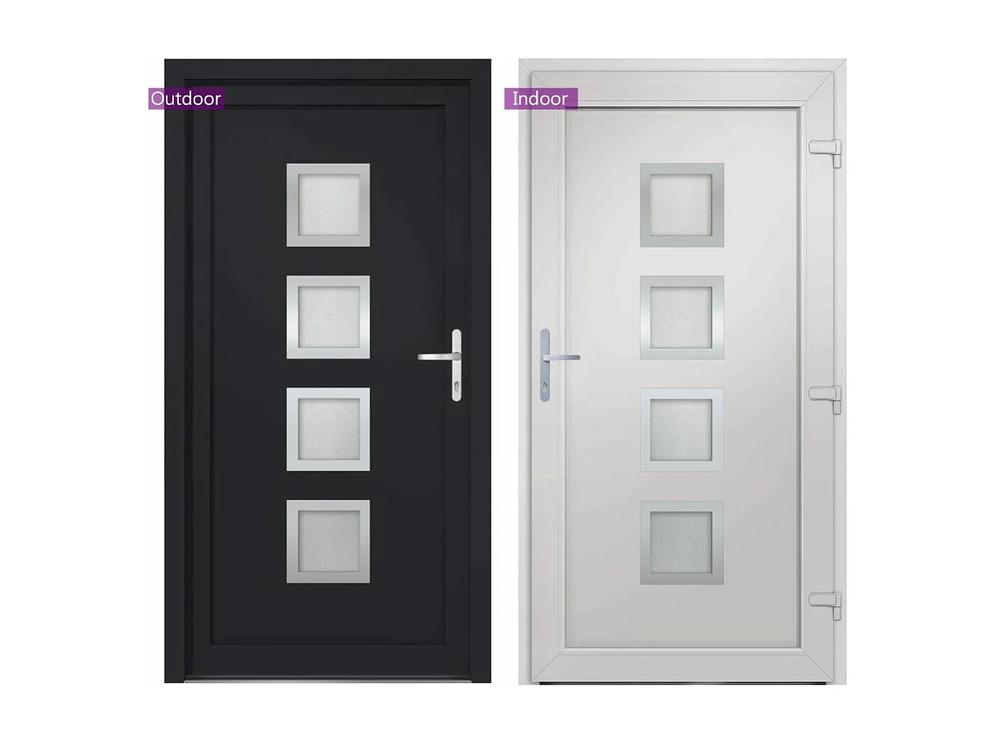 Porta d'ingresso antracite 98x208 cm PVC