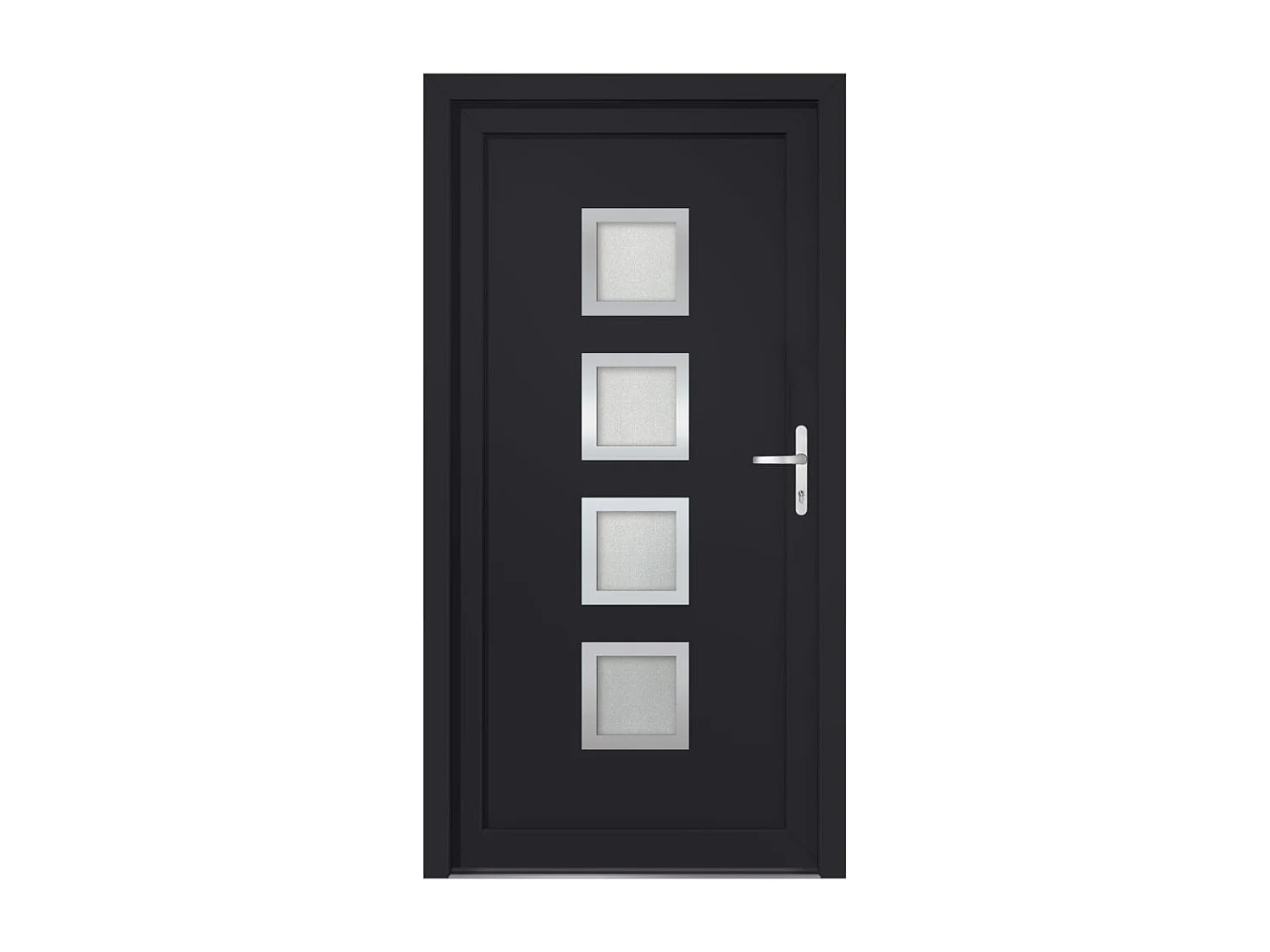 Porte d'entrée anthracite 98x208 cm PVC