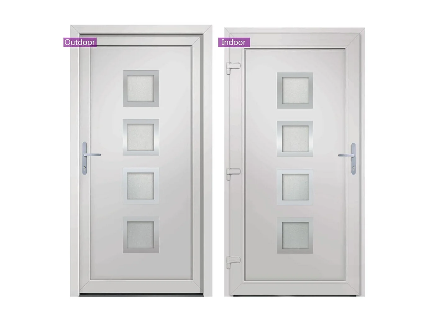 Porte d'entrée blanc 98x190 cm PVC