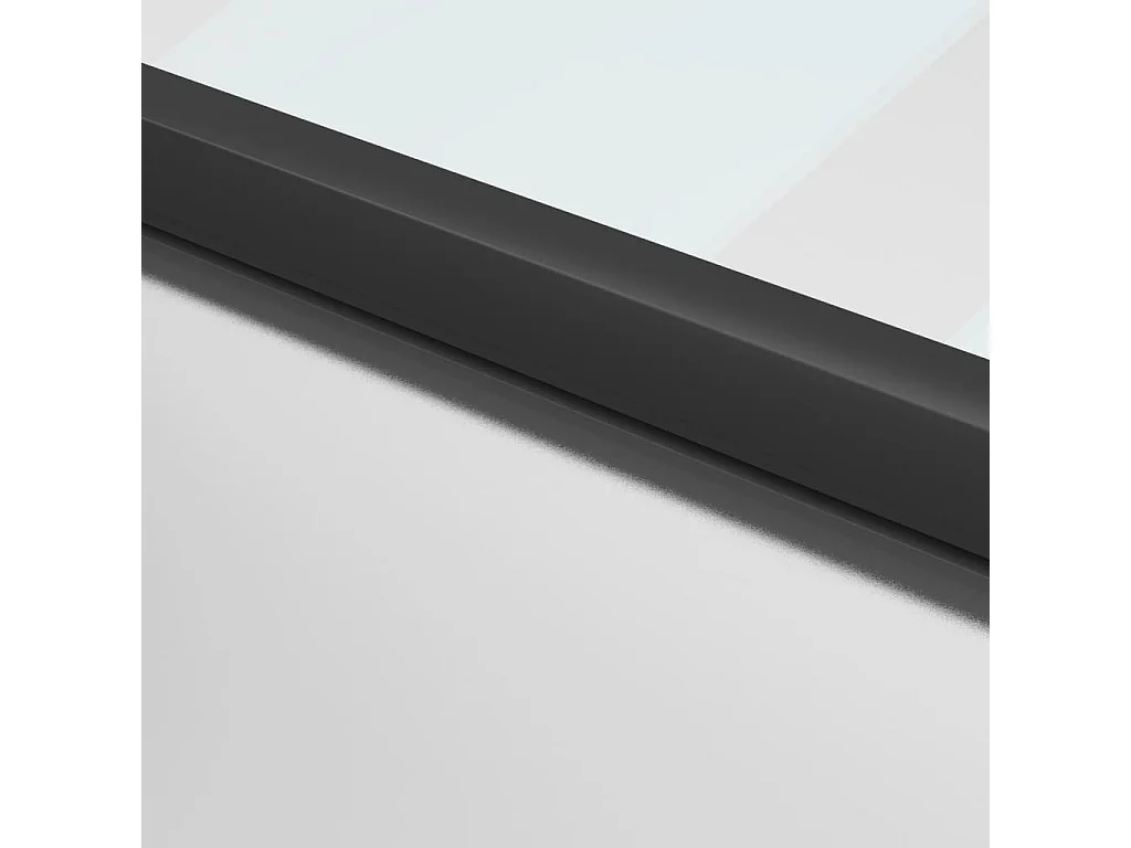 Porta interna preta fina vidro temperado alumínio