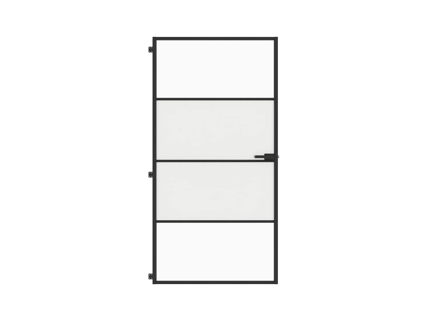 Porte intérieure mince noir verre trempé aluminium