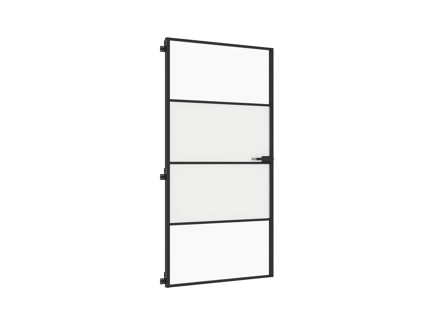 Porte intérieure mince noir verre trempé aluminium