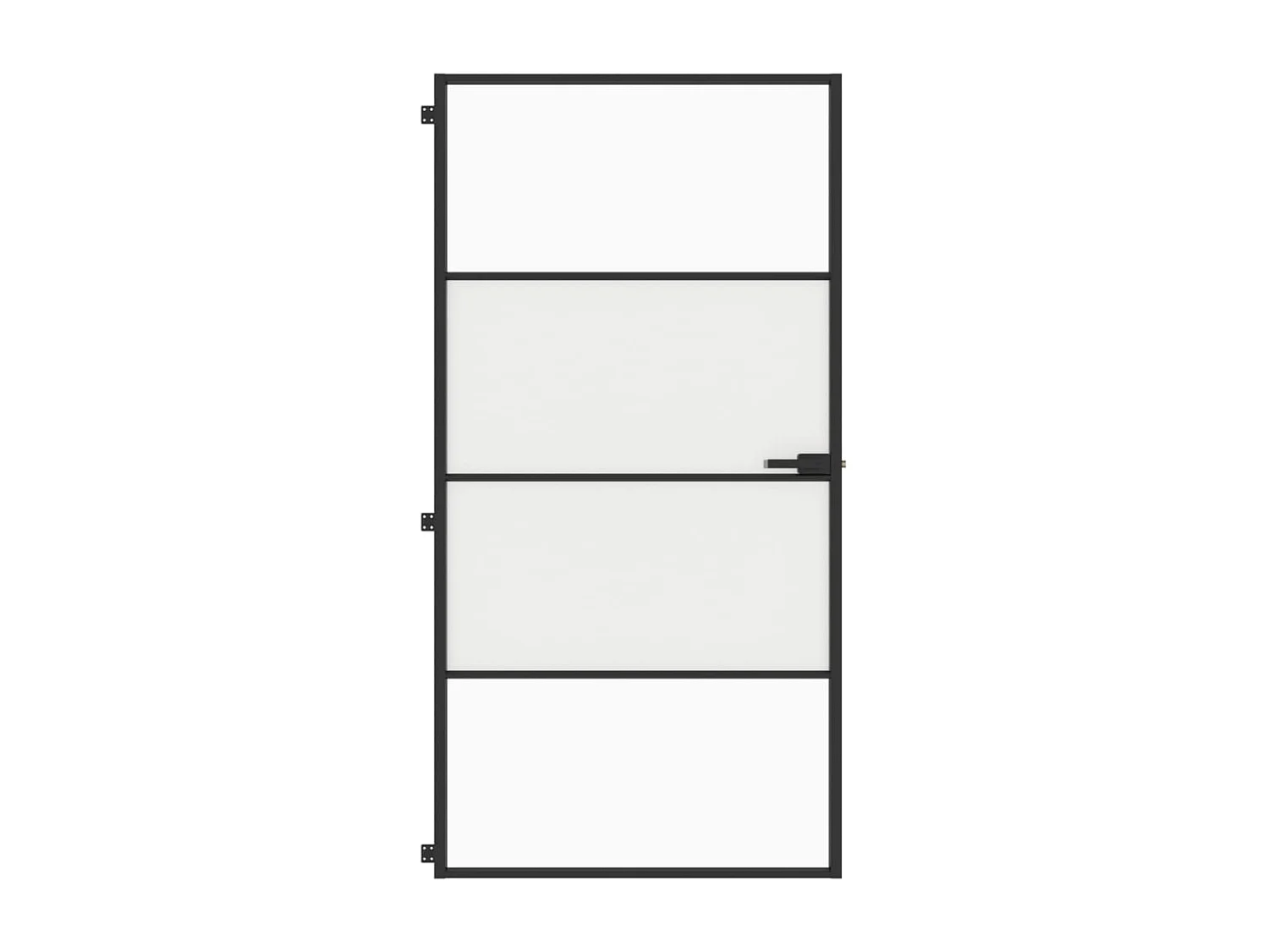 Porte intérieure mince noir verre trempé aluminium