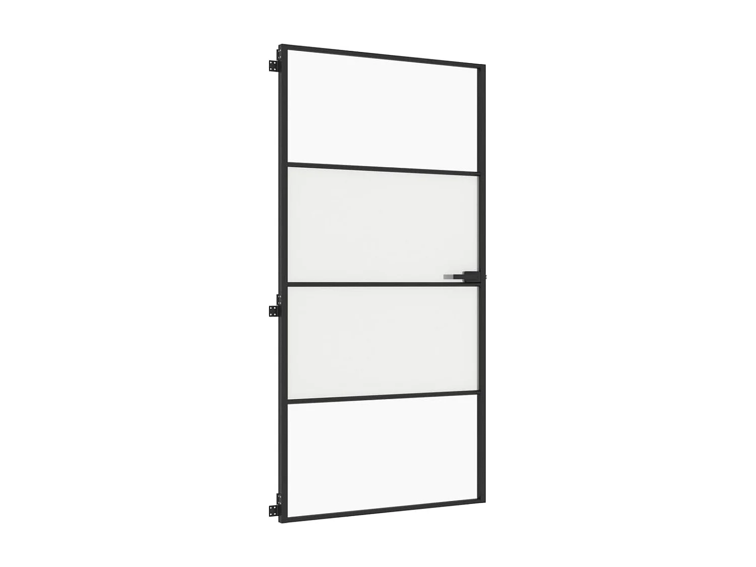 Porte intérieure mince noir verre trempé aluminium