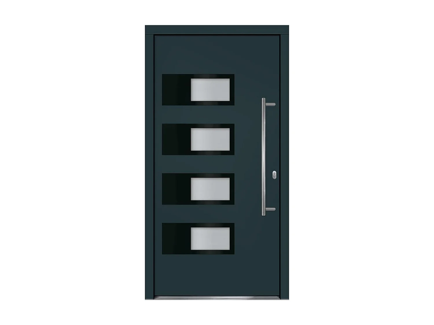 Porta d'ingresso Antracite 100x200 cm Alluminio e PVC