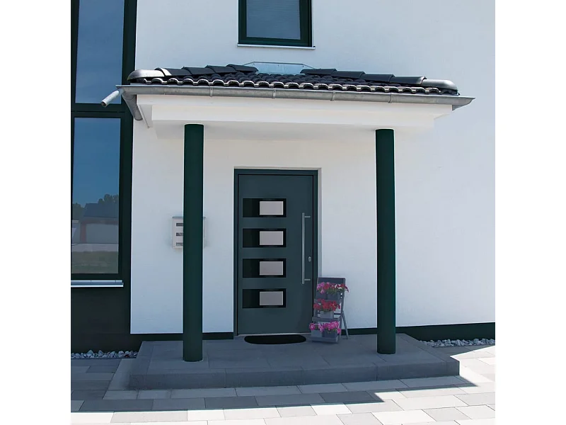 Porta d'ingresso Antracite 100x200 cm Alluminio e PVC