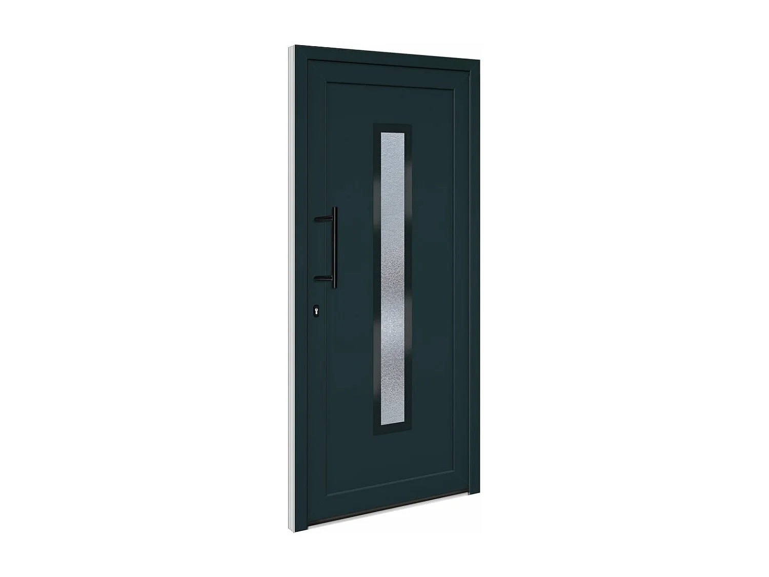 Porte d'entrée anthracite 98x208 cm PVC